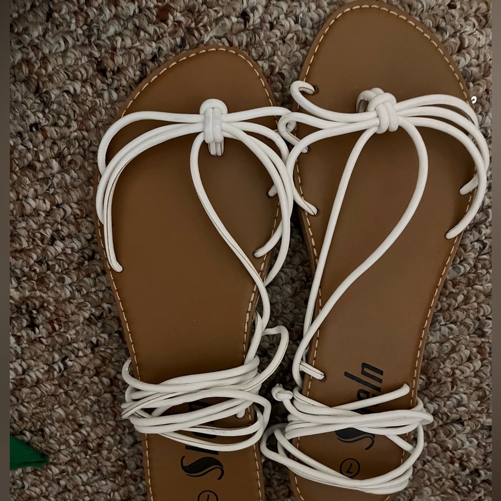 White ankle strap sandles